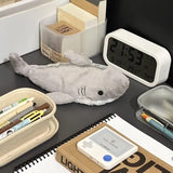 Vvsha Christmas gift Cute Plush Shark/Turtle Large Capacity Pen Bag Creative Pencil Case Students Gift Storage Bag Multifunctional Stationery