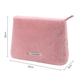 Vvsha Ctue Plush Cosmetic Bag For Women Suqare Make Up Wallet Storage Organizer Pouch Portable Ladies Zipper Makeup Bags Handbag