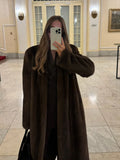 Vvsha Women's Luxury Soft Thicken Warm Hairy Faux Fox Fur Coat Fashion Oversized Brown Long Sleeve Fluffy Jacket 2024 Lady Streetwear