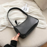 Vvsha Retro Soft PU Leather Women Shoulder Underarm Bags Casual Solid Color Small Top-Handle Handbags Ladies Fashion Shoulder Bags