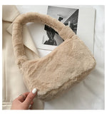 Vvsha Plush Shoulder Bags for Femme Luxury Designer Soft Winter Ladies Clutch Purse Handbag Cute Fashion Female Party Underarm Bag