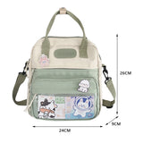 Vvsha Kawaii Japanese High School Girls JK Handbags Transparent Book Bag Nylon Women Shoulder Crossbody Bags Small Students Backpacks