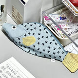 Vvsha Christmas gift 1Pc Creative Simulated Grouper Shape Pen Bag Students Large Capacity Funny Cute Stationery Storage Supplies Pencils Bag