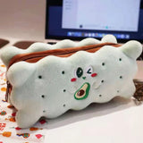 Vvsha Christmas gift New Style Cookies Large Capacity Pencil Case Student Embroidery Niche Learning Stationery Japanese Korean Stationery Pen Bag