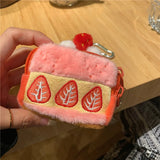 Vvsha Strawberry  Pattern Coin Purses Cute Key Earphone Storage Bag Fashion Kawaii Mini Wallet Fluffy Sweet Organize Pouch Zipper