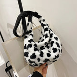 Vvsha Cow Pattern Elegant Design Women Tote Handbags Casual Large Capacity Ladies Shoulder Bag Simple Fashion Female Messenger Bags