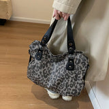 Vvsha Christmas Gift  Leopard Pattern Shoulder Bags For Women Soft PU Leather Large Capacity Shopping Totes 2024 Luxury Designer Handbag Shopper