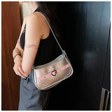 Vvsha Heart Silver Y2k Handbag Women New Hot Girls Leather Casual Messenger Bag Wallet Female Fairycore Aesthetic Shoulder Bag