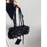 Vvsha HAEX Gothic Women Handbags Fashion 2024 Lace Bow E Girl Underarm Shoulder Bag Luxury Designer Subculture Bolsas Femininas