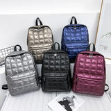 Vvsha 2024 Winter Ultra Light Space Down Women's Backpack Quilted Plaid Female School Backpacks Bags for Women Girls Kawaii Backpack