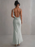 Vvsha Petal Flow Backless Maxi Dress