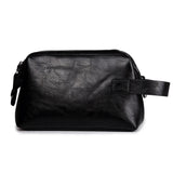 Vvsha Portable PU Leather Toiletry Bags Men Travel Bath Organizer Bag Women Casual Makeup Bag Storage Pounch