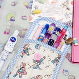 Vvsha Christmas gift Retro Cute Pastoral Style Floral Soft Cotton Simple Pencil Case Kawaii Girl Student Stationery School Supplies Back To School