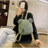 Vvsha Women's Cute Bear Shaped Shoulder Backpack Personalised Bear Backpacks Portable Children Shopping Rucksacks-LJX