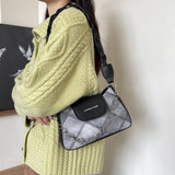 Vvsha Shoulder Bag Trend PU Leather Messenger Handbags Fashion Plaid Designs Female Commuter Versatile Business Travel Underarm Bags