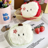 Vvsha Kawaii Cartoon Mini Apple Plush Zero Wallet Girl Cute Plush Coin Wallet Key Storage Bag Children's Holiday Party Gifts