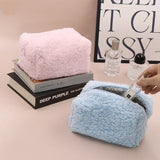 Vvsha Fashion Small Cosmetic Bag Large Capacity Plush Makeup Organizer Pouch Kawaii Pencil Case Bags Travel Coin Purse Storage Handbag