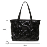 Vvsha Women Cotton-padded Bags Winter Fashion Nylon Handbags Casual Large Capacity Top-Handle Bags Shopping Totes Female Shoulder Bags