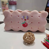 Vvsha Christmas gift New Style Cookies Large Capacity Pencil Case Student Embroidery Niche Learning Stationery Japanese Korean Stationery Pen Bag