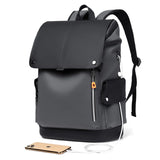 Vvsha High Quality PU Leather Waterproof Men's Laptop Backpack Large Computer Backpack for Business Urban Man Backpack USB Charging