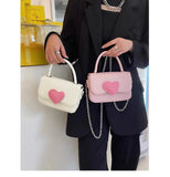 Vvsha 2024 Summer New Pink Love Color Girl Cute Small Square Bag Fashion Hand Chain Crossbody Bag