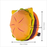 Vvsha Stylish Hamburger Daypack Laptop Storage Zipper Portable Casual Tote PU Cheeseburger Backpack for Unisex Travel Outdoor Vacation