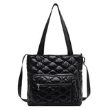 Vvsha Fashion Quilted Cotton Padded Bags for Women Nylon Winter Crossbody Bags Casual Soft Warm Shopping Totes Female Shoulder Bags