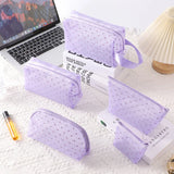 Vvsha Heart Transparent Mesh Makeup Bag Multifunction Portable Women Cosmetic Storage Pouch Ladies Toiletry Lipstick Organizer Bags