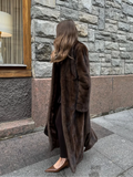 Vvsha Women's Luxury Soft Thicken Warm Hairy Faux Fox Fur Coat Fashion Oversized Brown Long Sleeve Fluffy Jacket 2024 Lady Streetwear