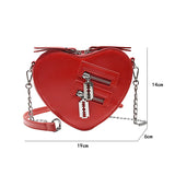 Vvsha Gothic Heart Blade Zipper Chain Crossbody Bags for Women Girl Casual Shoulder Purses Handbags Techwear Summer Wallet Goth