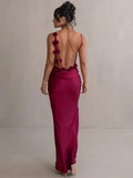 Vvsha Petal Flow Backless Maxi Dress