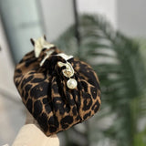 Vvsha Fashion Women Pearl Zipper Makeup Bag Large Capacity Toiletry Travel Organizer Pouch Ladies Leopard Printed Make Up Bags Gift