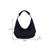 Vvsha Y2K Female Retro Underarm Bag Fashion Spice Girls Small Black Shoulder Bag Women's Soft Handbag