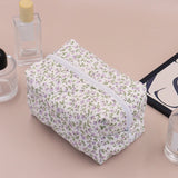 Vvsha Large Capacity Floral Print Women Makeup Bag Cosmetic Toiletries Square Pouch Handbag Travel Storage Organizer Make Up Bags