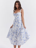 Vvsha Bluebell Elegance Floral Dress