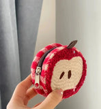 Vvsha Cute Apple embroidery Pen bag Catoon Pencil Case Kawaii Storage Bag Cosmetic Bag Korean Stationery School Supplies Children Gift