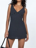 Vvsha Aris V-Neck Polka-Dot Mini Dress