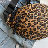 Vvsha Large Size Leopard Prints Chest Bags For Women Canvas Large Capacity Shoulder Crossbody Bag 2024 Summer Latest Waist Fanny Pack