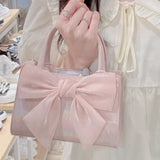 Vvsha Fashion Women's Clutch Purse Handbags Summer Pink Bowknot Female Underarm Bags Sweet Girl's Small Square Shoulder Messenger Bag