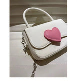 Vvsha 2024 Summer New Pink Love Color Girl Cute Small Square Bag Fashion Hand Chain Crossbody Bag