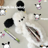 Vvsha Christmas gift Cartoon Puppy Pencil Case Cute Plush Korea Stationary Big Capacity Pen Bag For Student Kawaii Stationary Cute Pencil Cases Gift