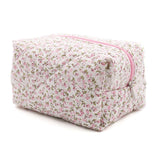 Vvsha Large Capacity Floral Print Women Makeup Bag Cosmetic Toiletries Square Pouch Handbag Travel Storage Organizer Make Up Bags