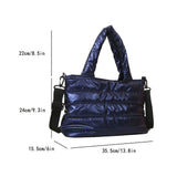 Vvsha New Fashion Puffer Tote Bag Padded Handbags Autumn Winter Quilted Women Shoulder Bags Purses PU Down Cotton Thread Crossbody Bag