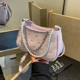 Vvsha Women's Shoulder Bag 2024 Spring Summer New Beadding Underarm Bags Temperament Versatile Chain Crossbody Bag Party Handbags