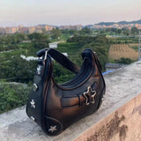 Vvsha Handbag, women's small bag, mobile phone bag new high-end feeling, autumn retro denim star girl shoulder bag niche hand bag