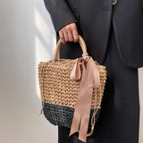 Vvsha Casual Straw Women Shoulder Bags Wicker Woven Handbags Handmade Summer Vocation Beach Rattan Bag Female Large Capacity Totes