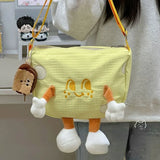 Vvsha  Cute Cheese Womens Shoulder Bag Nylon Casual Japanese Fashion College Style Fashion Messenger Bag Kawaii Designer Handbag