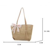 Vvsha Summer Straw Handbag Women Tote Bag College Student Shoulder Beg Sekolah Perempuan Pantai Handbeg Handbag Women