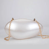 Vvsha Pearl Acrylic Evening Bags Designer Luxury Clutch Purse Mini Women's Wallet Shell Chain Shoulder Crossbody Wedding Party Handbag