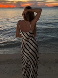 Vvsha Just Your Stripe Backless Maxi Dress